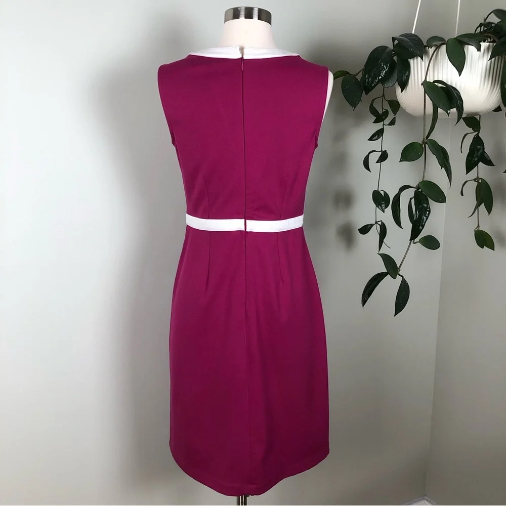 Ann Taylor Pink Sheath Dress Womens Size 2 Retro Preppy - Picture 3 of 7